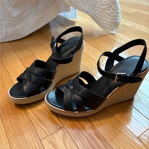 Banana Republic Black Espadrille Wedges